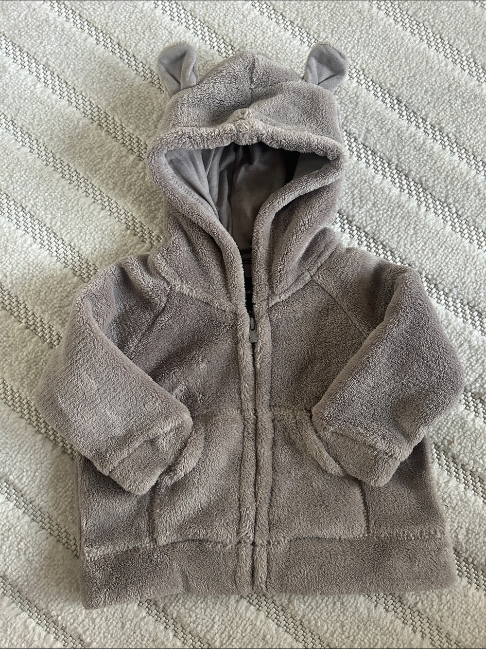 GAP Teddy Fleece Hooded Jacket with Ear Detail - Gray
